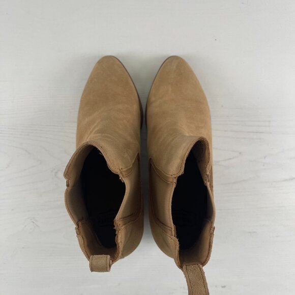 Thursday Chelsea Boots Womens 6.5 Suede Beige Handmade Leather Ankle Booties - Picture 9 of 11
